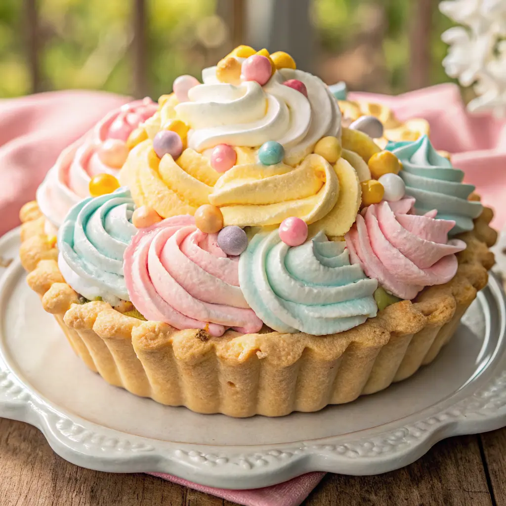 No-Bake Easter Pastel Swirl Cream Pie