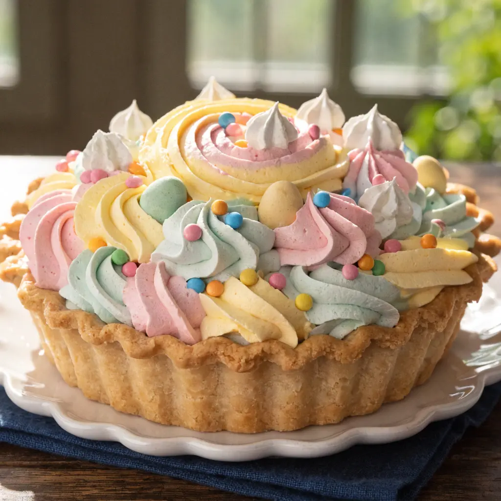 No-Bake Easter Pastel Swirl Cream Pie