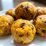 No-bake lemon oatmeal energy bites on a plate