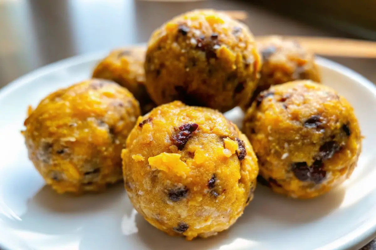 No-bake lemon oatmeal energy bites on a plate