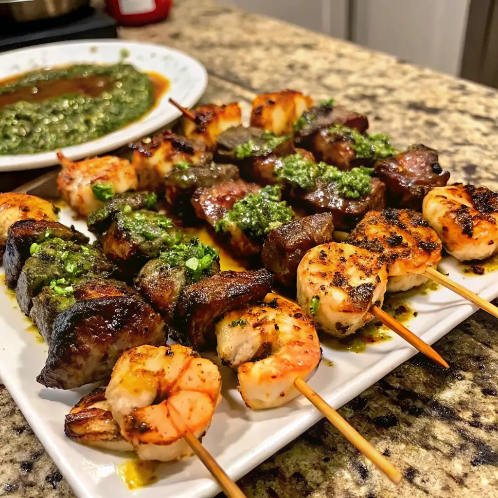 Surf and Turf Skewers with Chimichurri