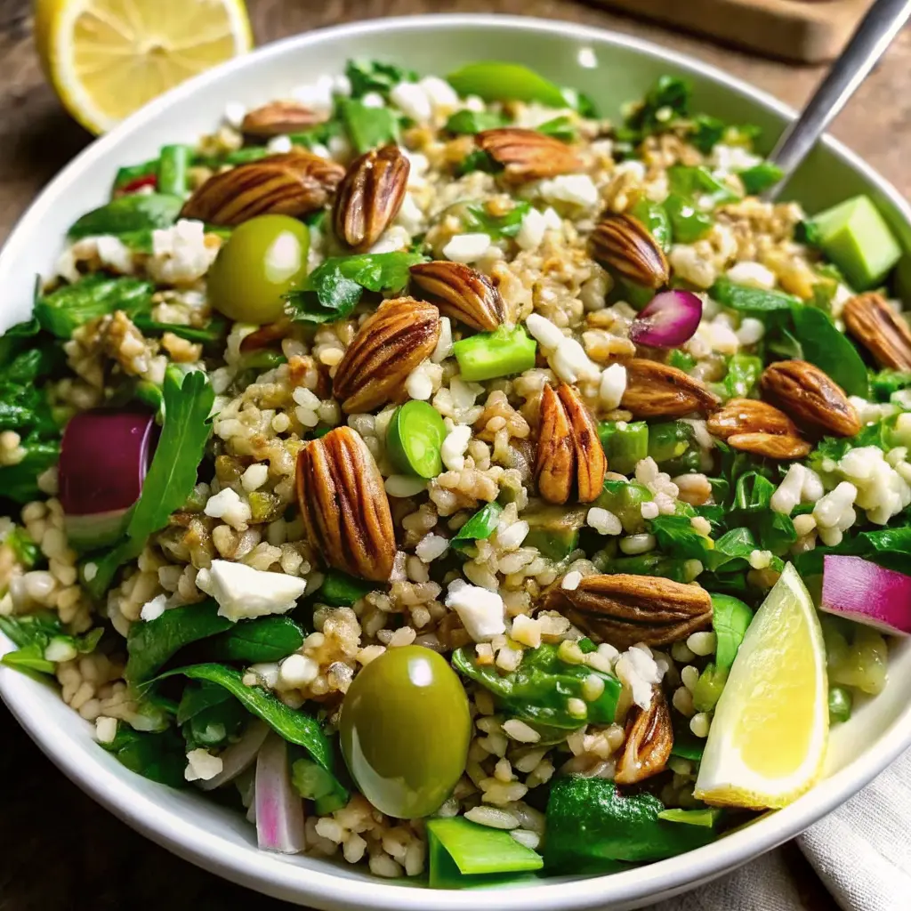 Spinach Pecan Brown Rice Salad