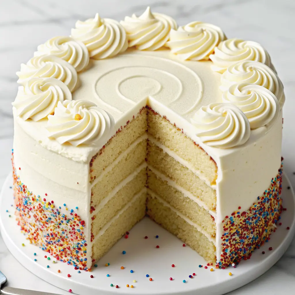 Vanilla Cake With Buttercream Frosting