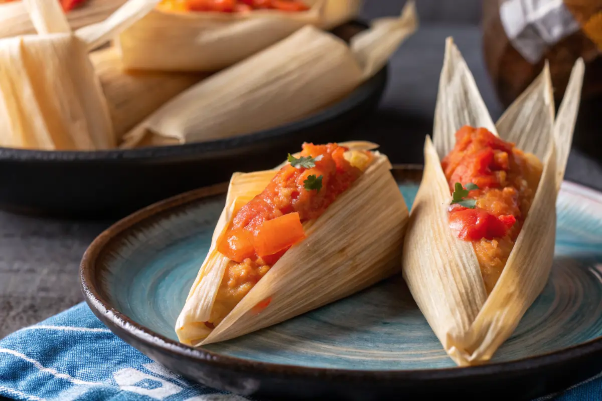 vegan jackfruit tamales recipe wrapped in corn husks