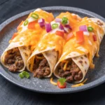 Cheesy Beef Stuffed Tortilla Wraps
