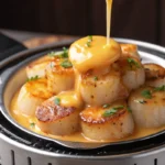 air fryer scallops cooked golden brown