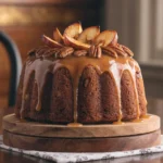 Apple Pecan Cake with Caramel Glaze