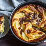 brioche bread pudding recipe with golden crust and custard center