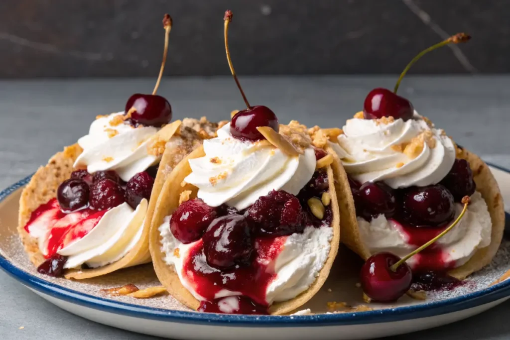 Cherry Cheesecake Dessert Tacos