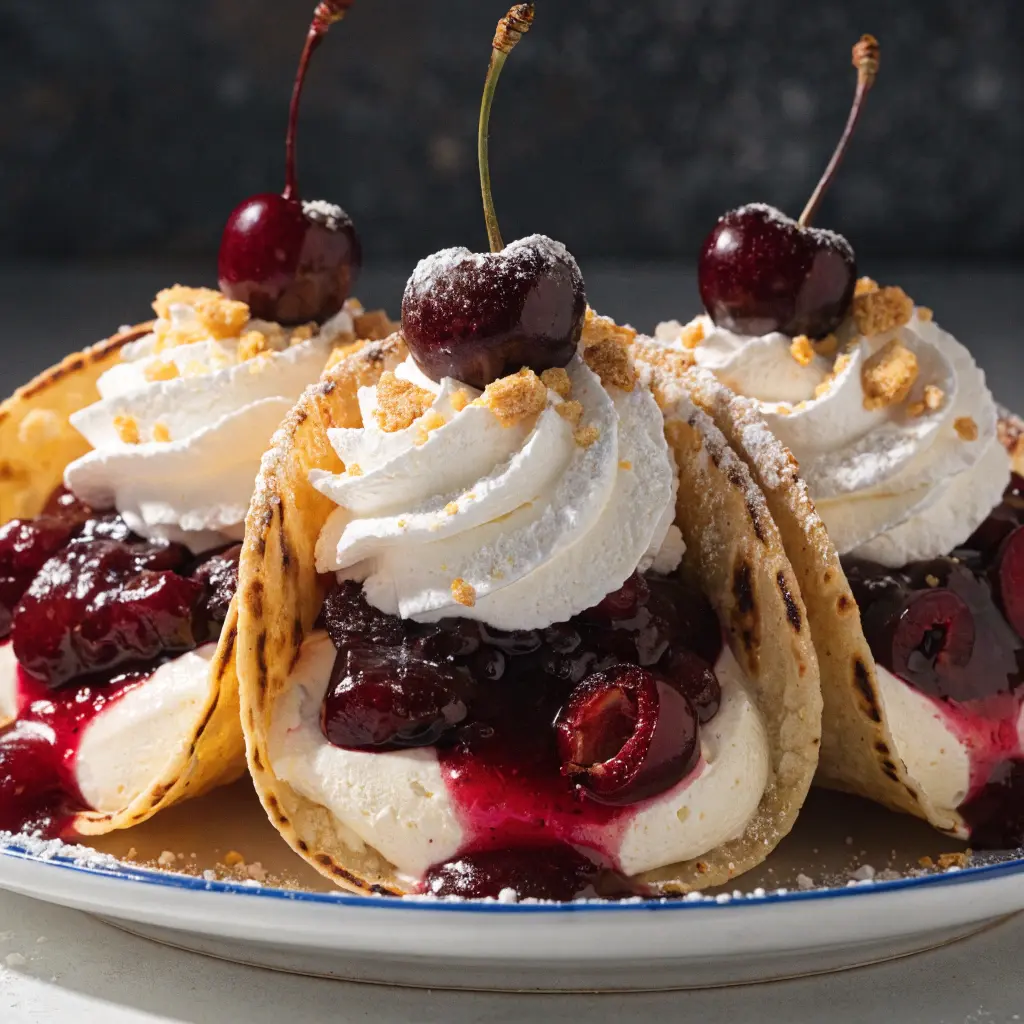 Cherry Cheesecake Dessert Tacos