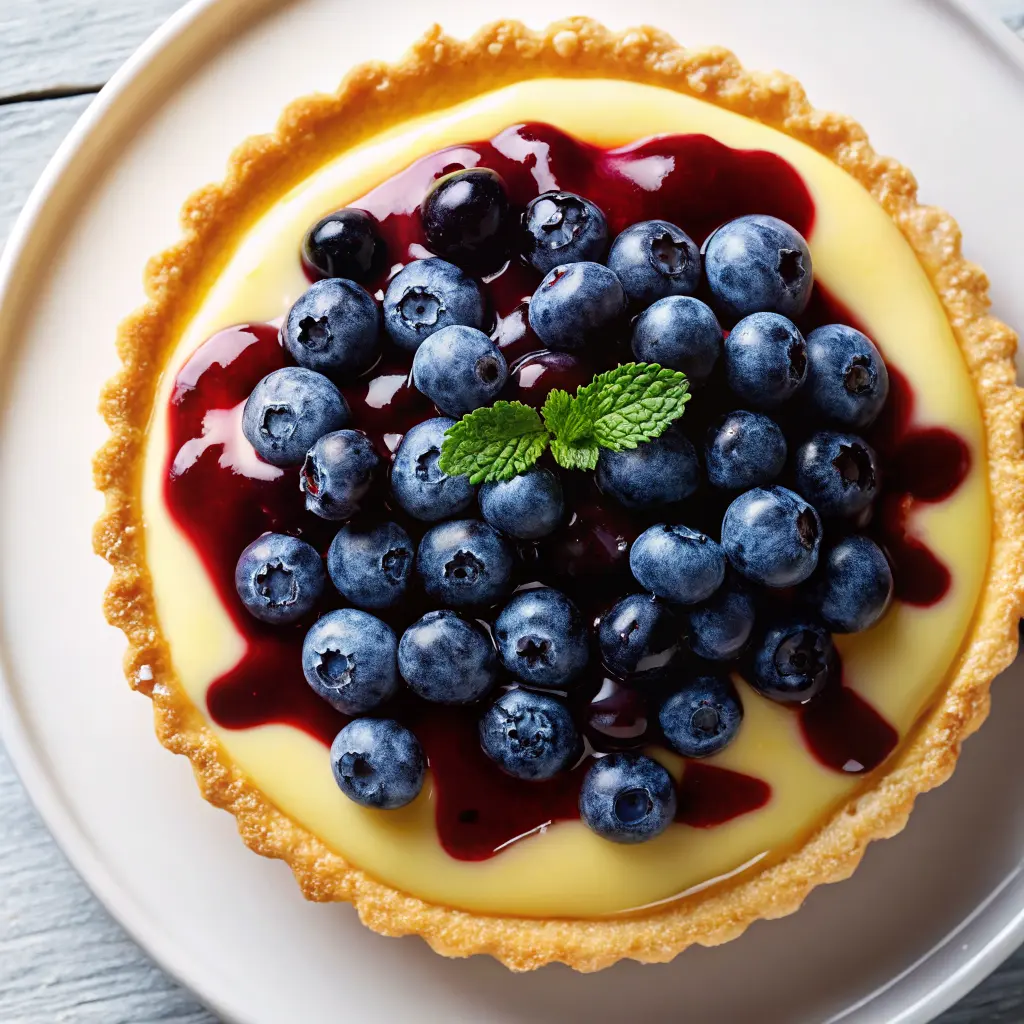 Lemon Blueberry Tart Bliss Recipe with buttery crust, creamy lemon filling, and fresh blueberry topping
