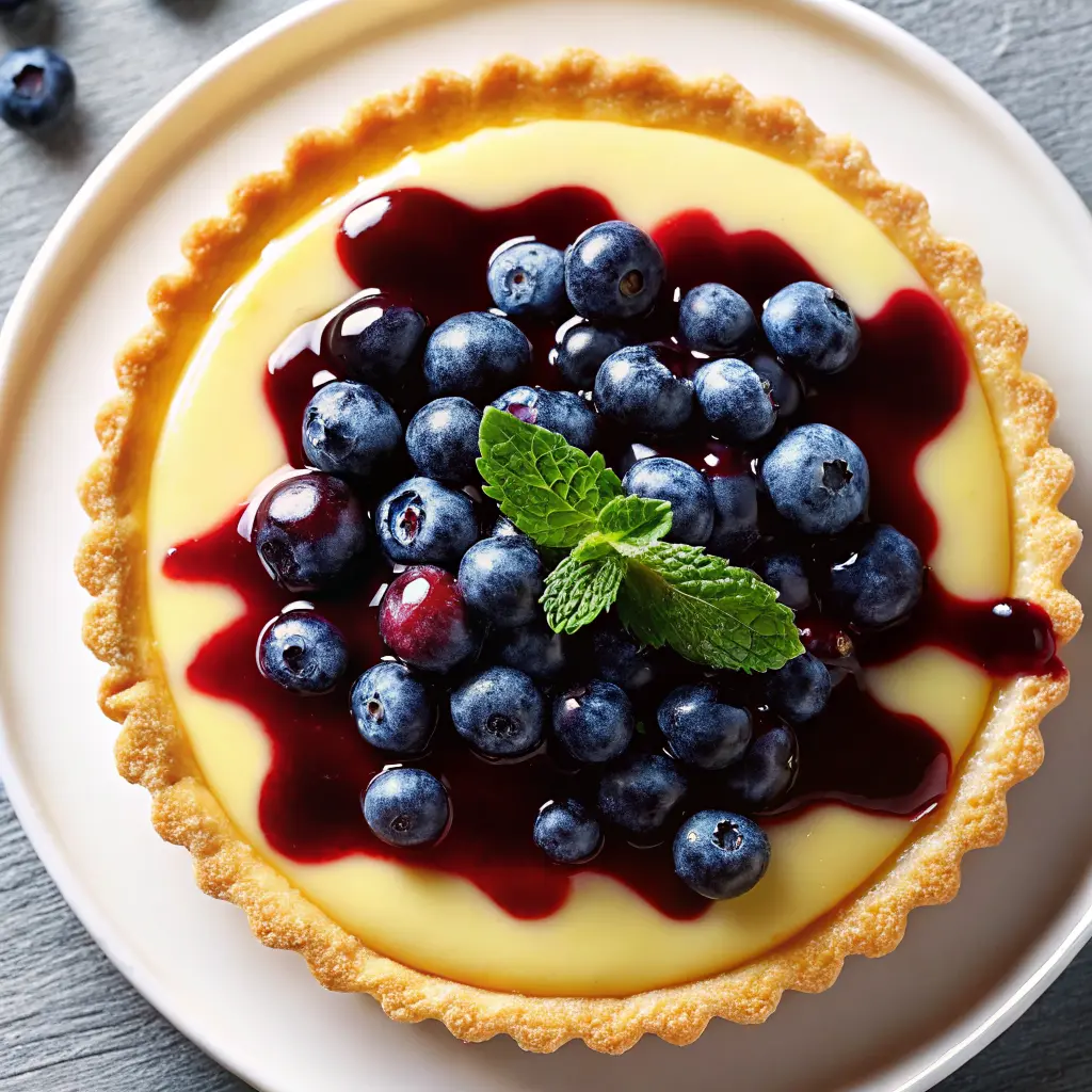 Lemon Blueberry Tart Bliss Recipe with buttery crust, creamy lemon filling, and fresh blueberry topping