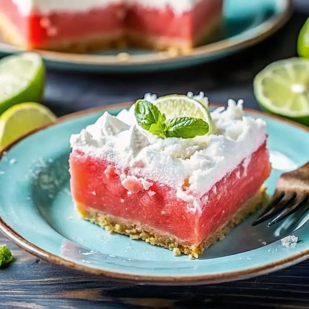 Salted Watermelon Sherbet Bars