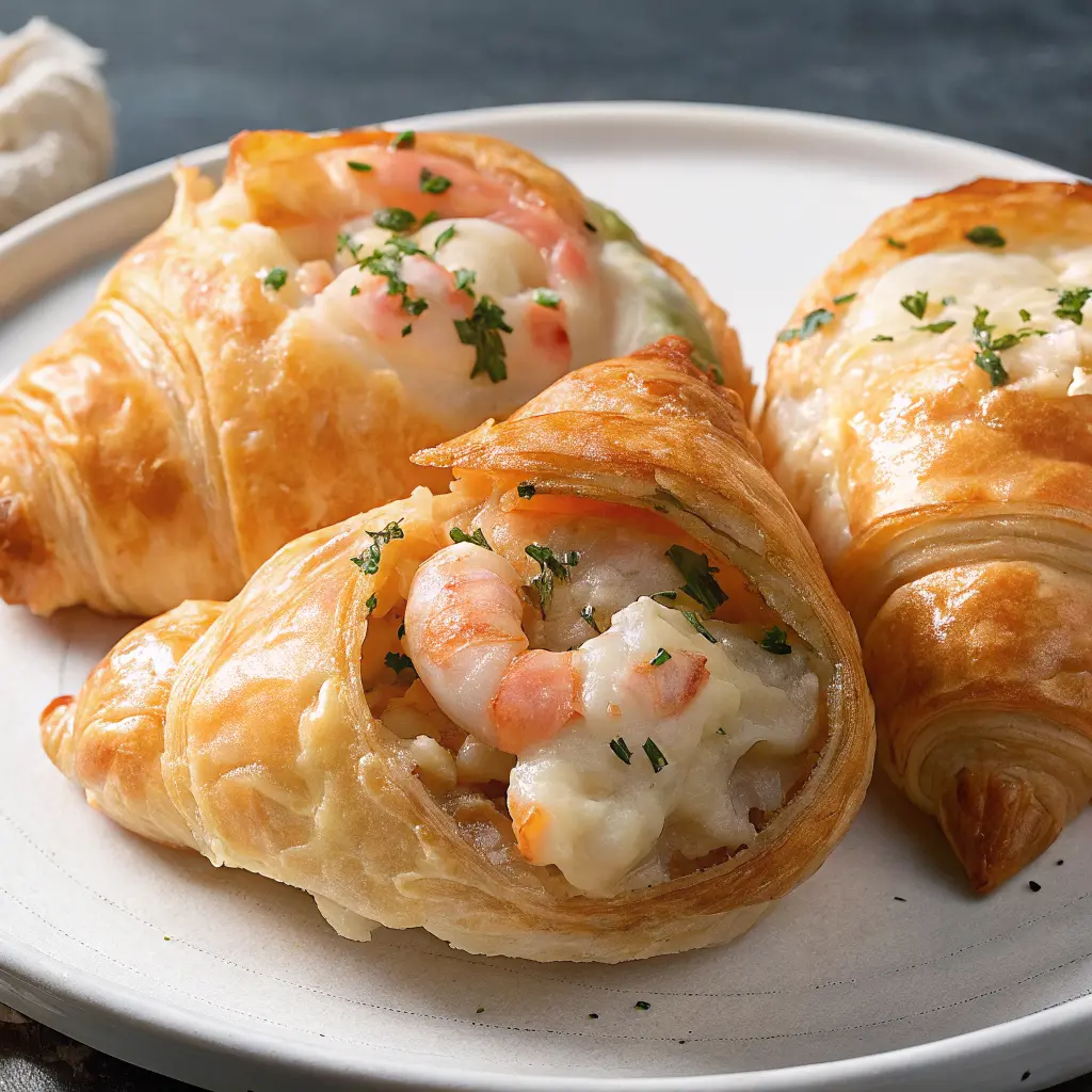 shrimp and crab stuffed crescent bombs baked golden