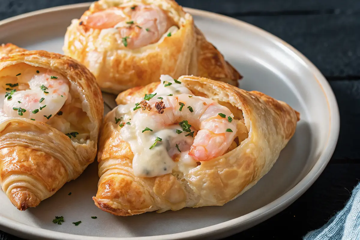 shrimp and crab stuffed crescent bombs baked golden