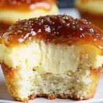 Vanilla bean crème brûlée cupcakes with caramelized sugar topping