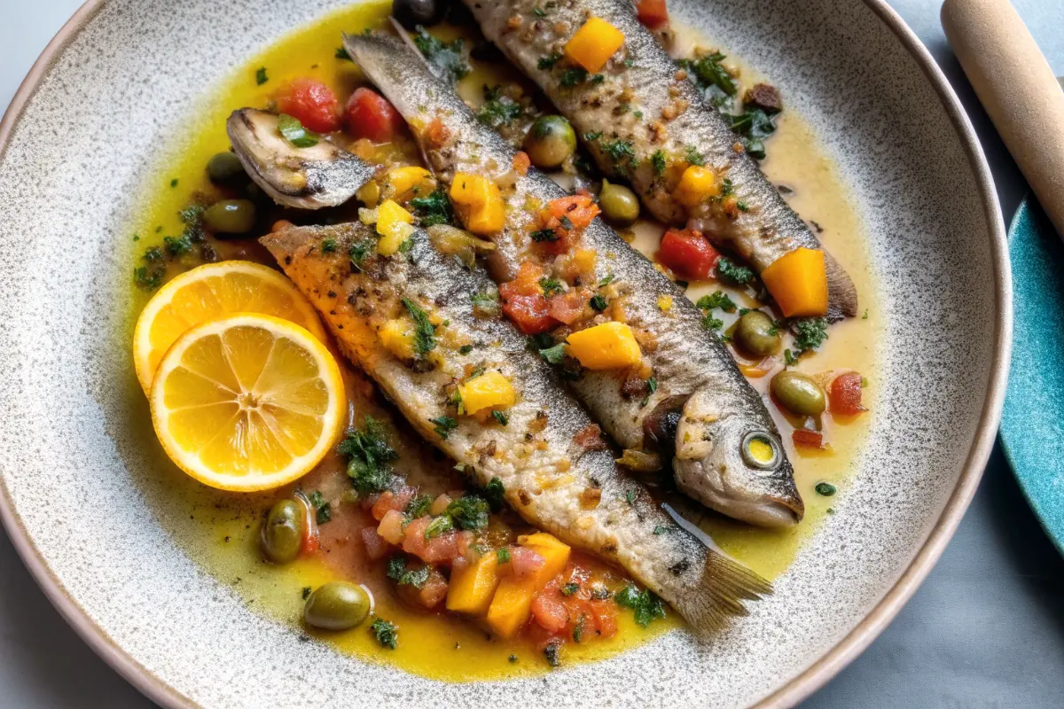 Zesty Branzino with Citrus Olive Salsa