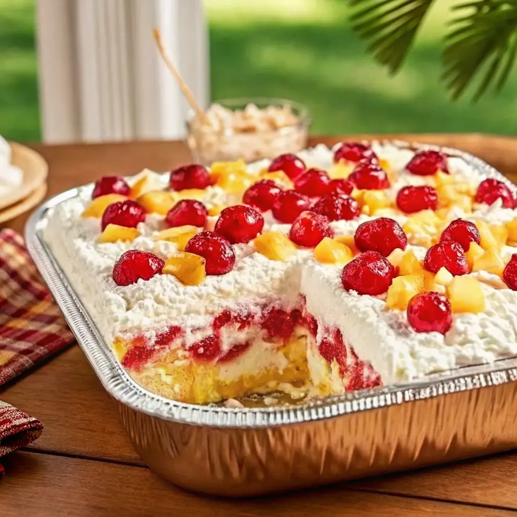Cherry Pineapple Angel Cloud Cake