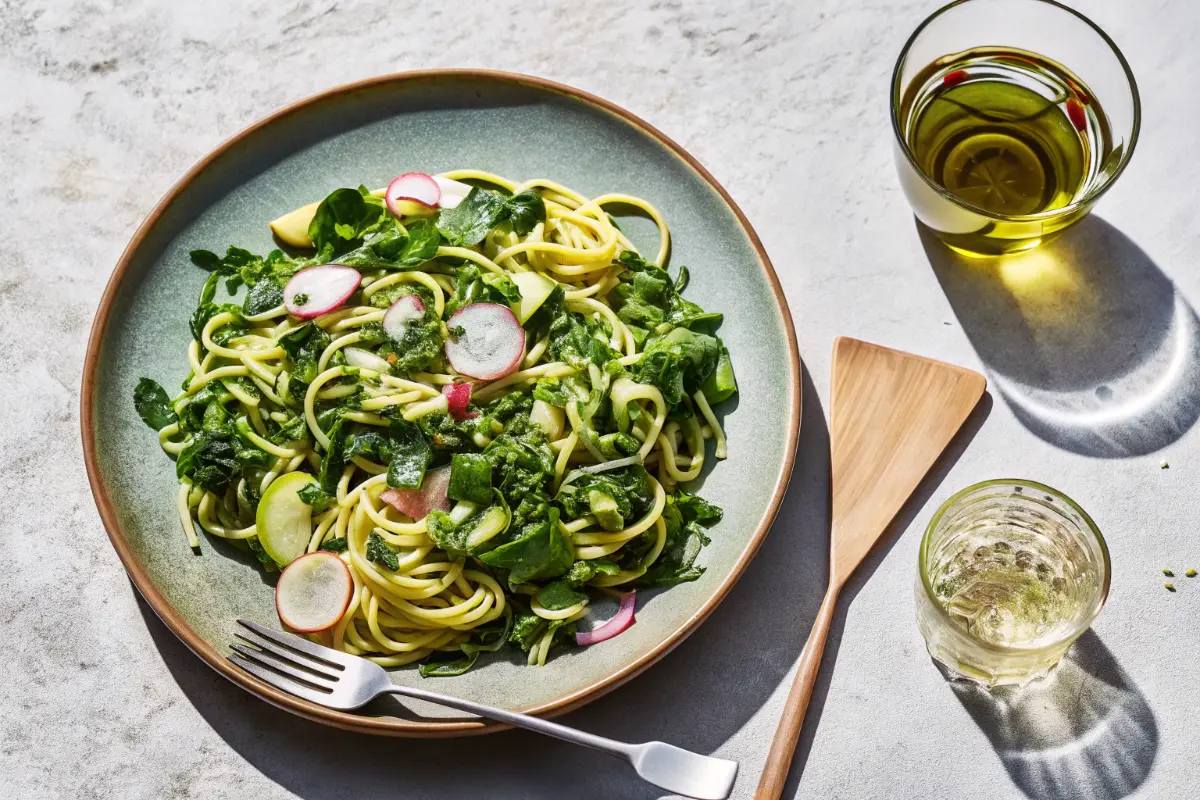 courgette coconut spinach noodles