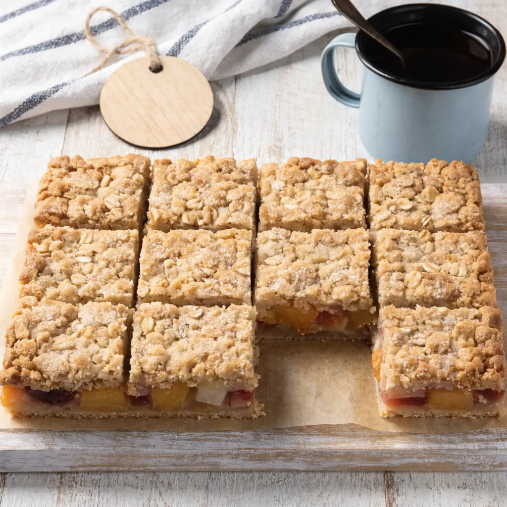 Peaches and Cream Crumble Bars