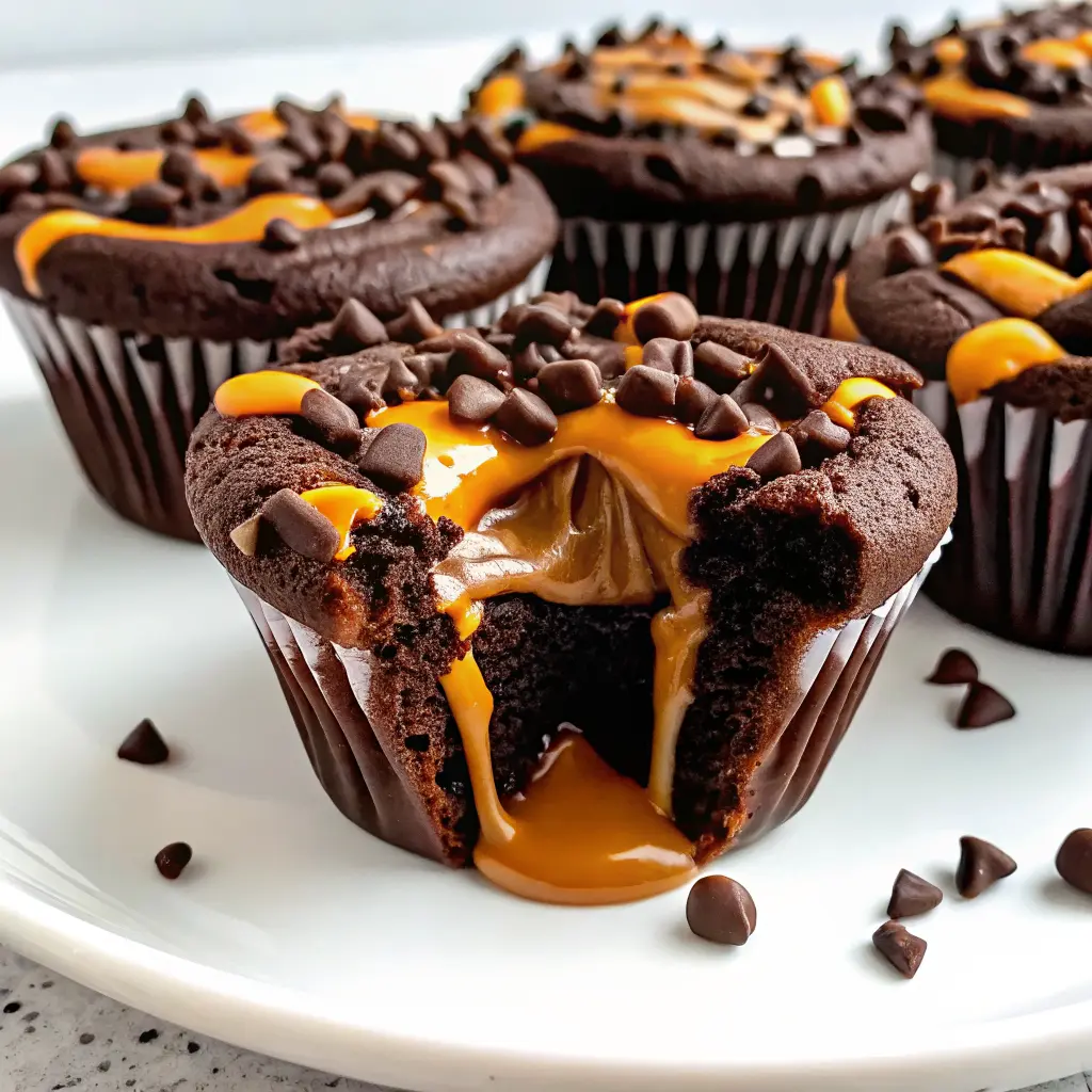 Peanut Butter Chocolate Cup Dump Cake Muffins