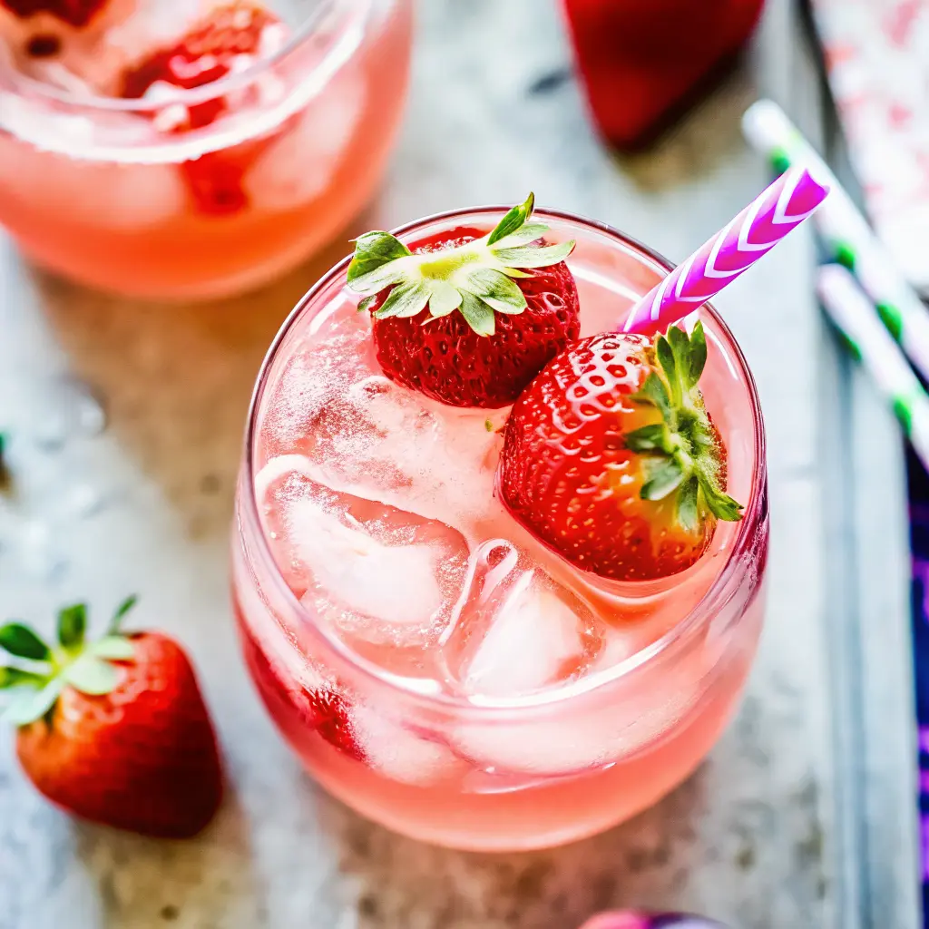 Strawberry Rose Gin Fizz