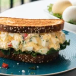 Delicious egg salad sandwich on fresh bread