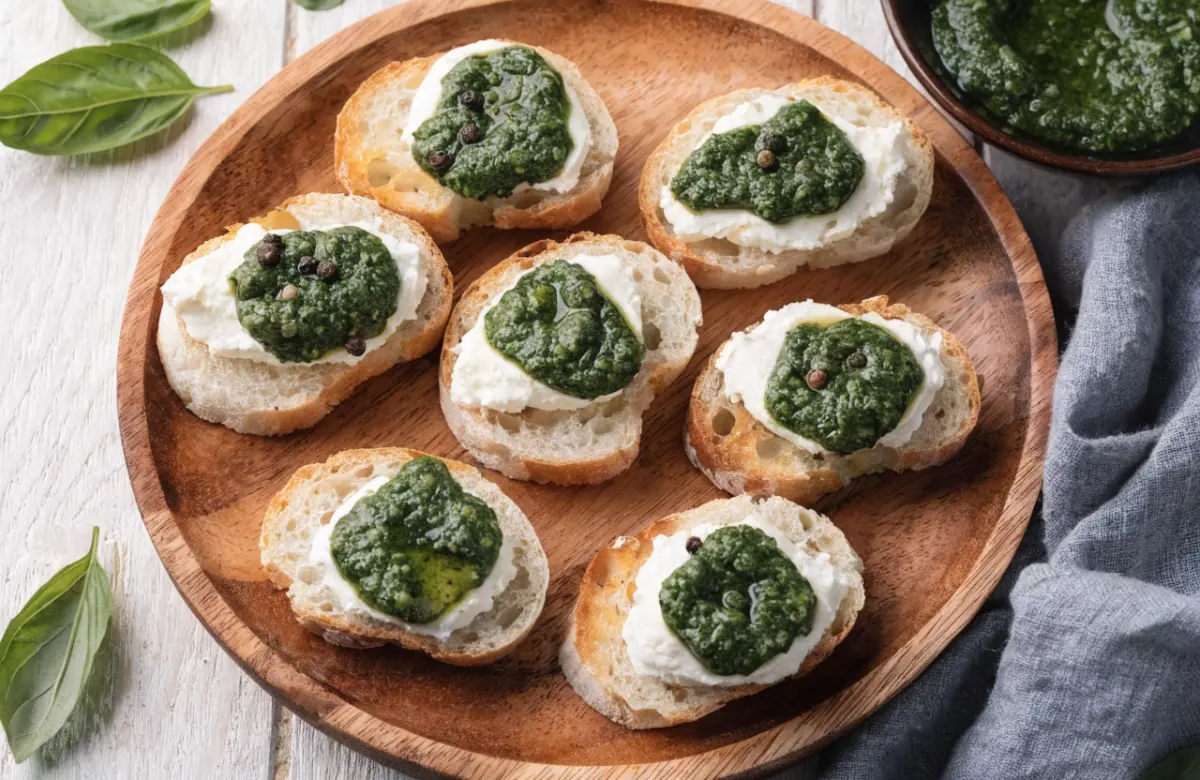Green Goddess Pesto & Goat Cheese Bites
