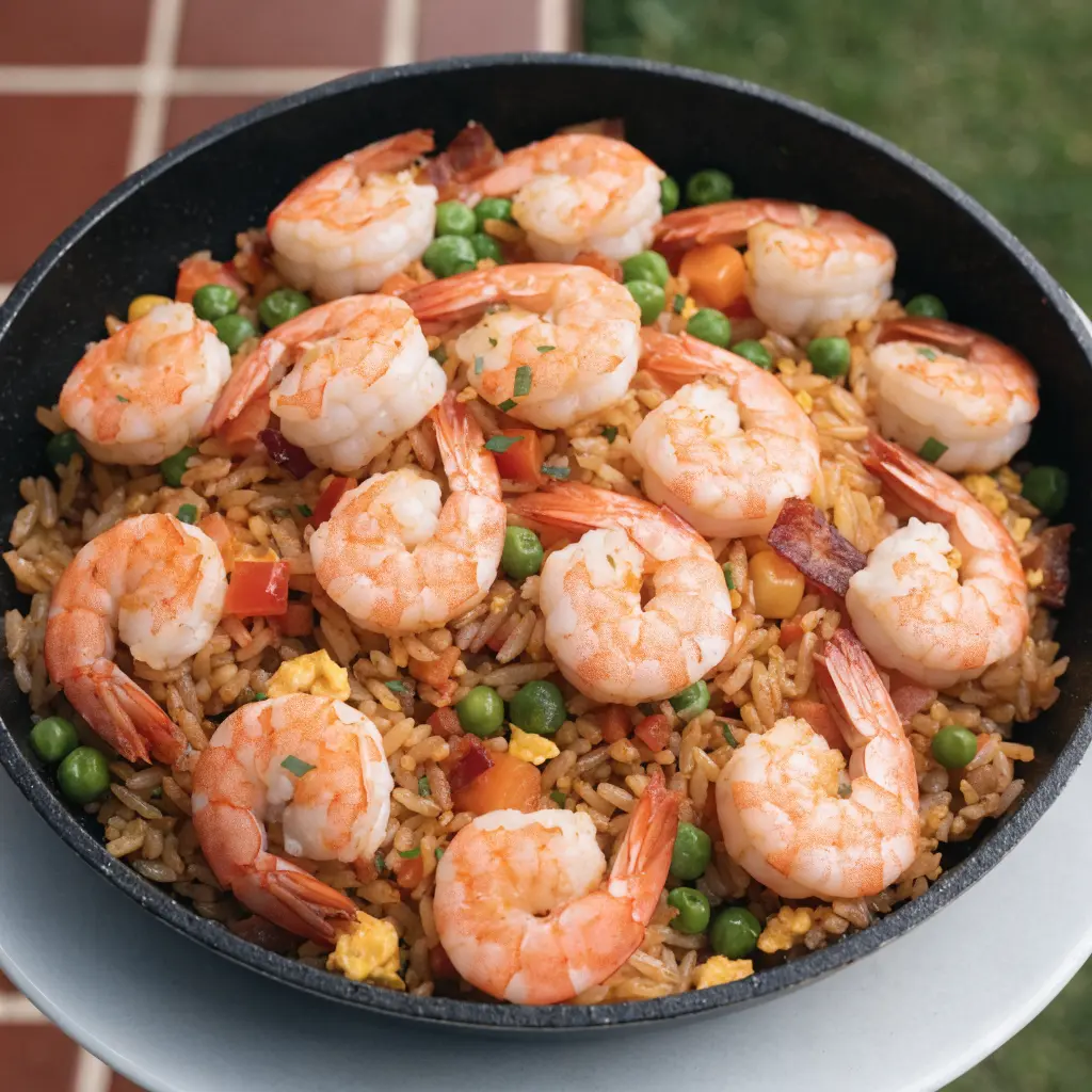 Homemade One Skillet Shrimp Fried Rice