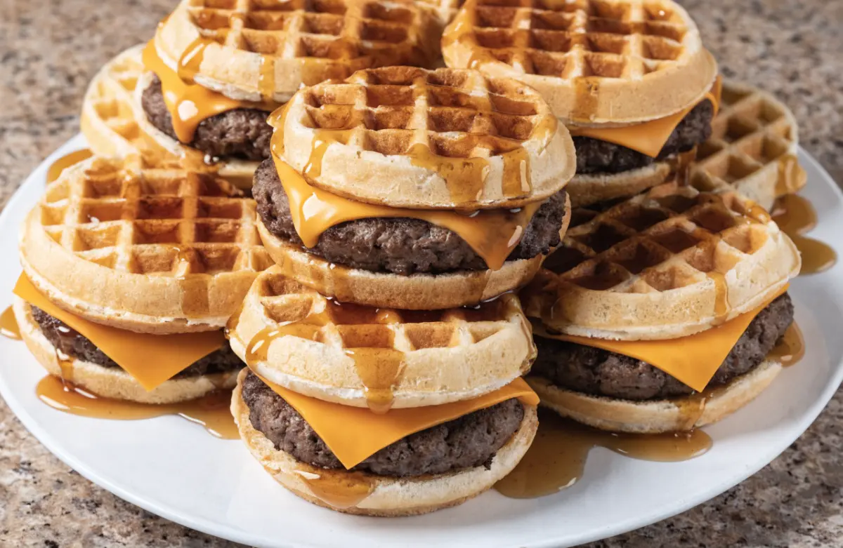 Waffle Sausage Egg & Cheese Sandwiches 2