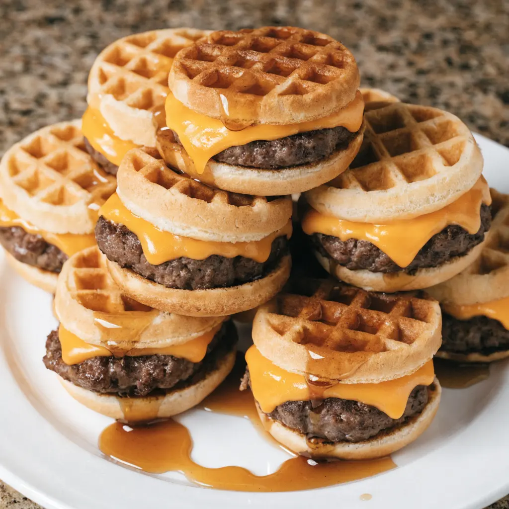 Waffle Sausage Egg & Cheese Sandwiches