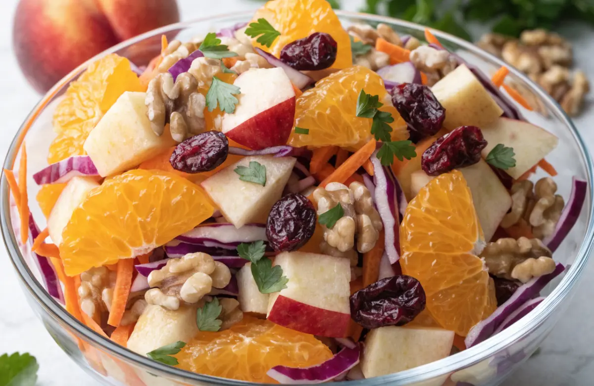 Crunchy Apple Carrot Salad in a serving bowl