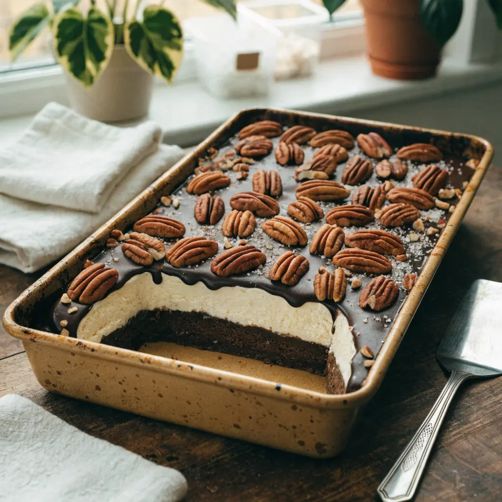 German Chocolate Pecan Cream Cheese Dump Cake 1