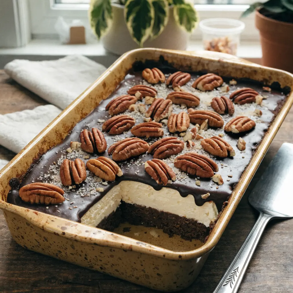 German Chocolate Pecan Cream Cheese Dump Cake