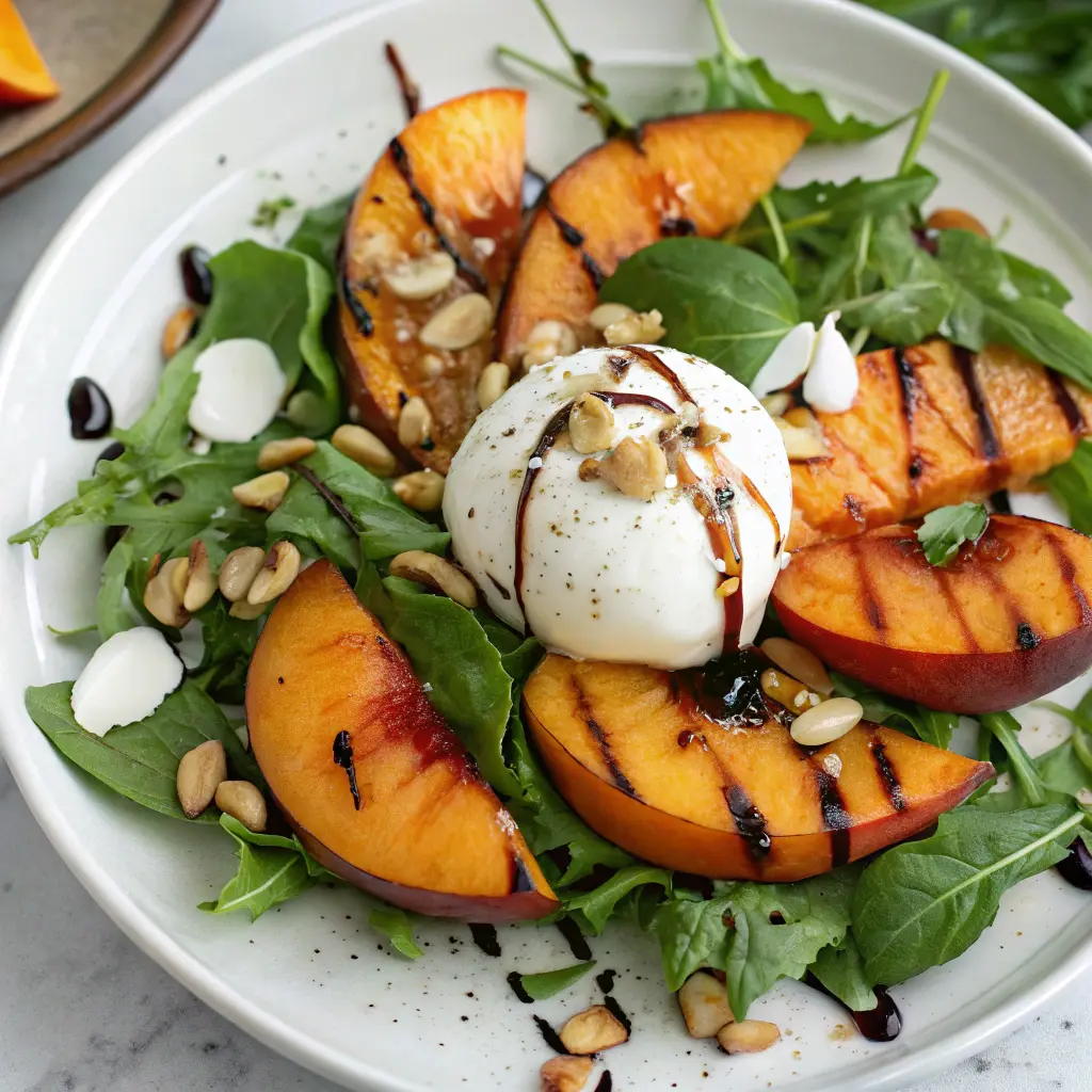 Grilled Peach and Burrata Salad