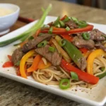 Quick Beef Stir-Fry Recipe served with colorful vegetables and savory sauce