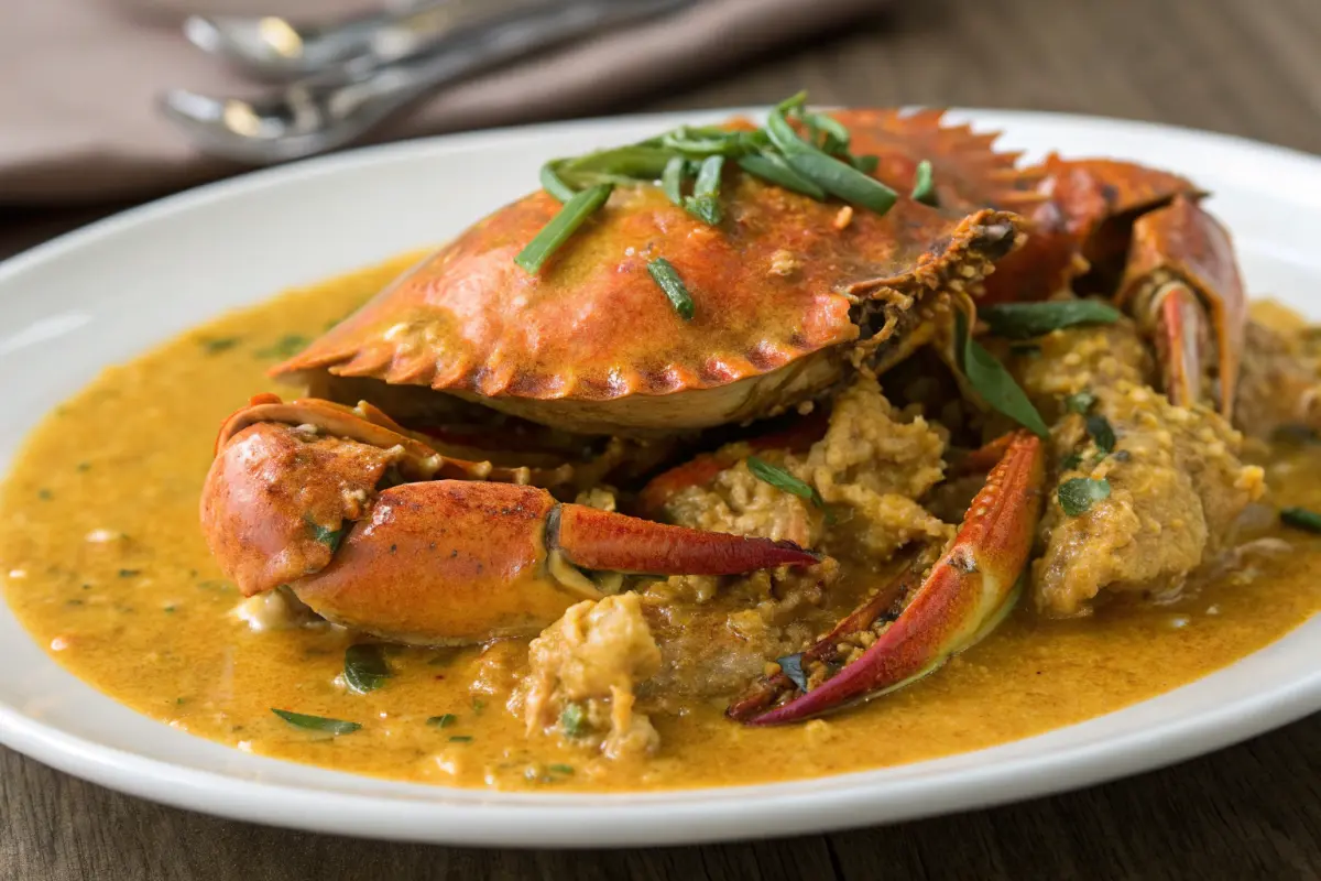 Salted egg yolk mud crab recipe with creamy golden sauce