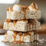 Toasted Marshmallow Caramel Rice Krispie Treats