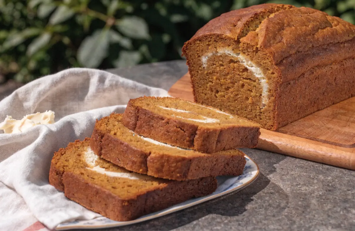 Sour Cream Pumpkin Bread loaf