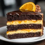 Chocolate orange cheesecake layer cake with rich chocolate ganache