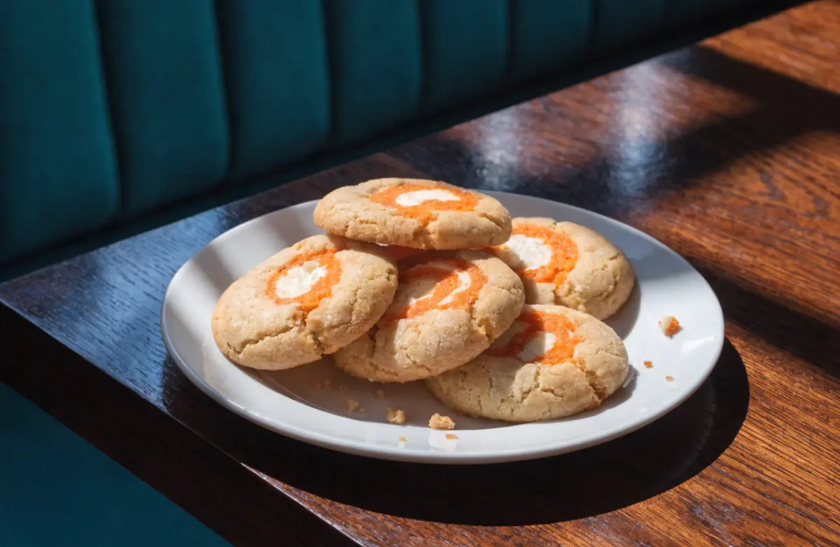 Creamsicle Orange Cookies with orange zest and white chocolate