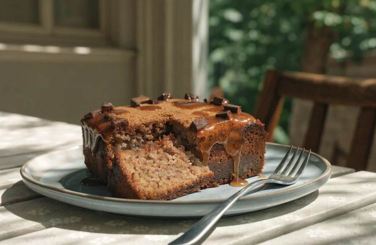 Sticky Cinnamon Syrup Cake Recipe with buttery cinnamon glaze