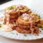 Roasted Sweet Potato Stacks with Chipotle Sauce