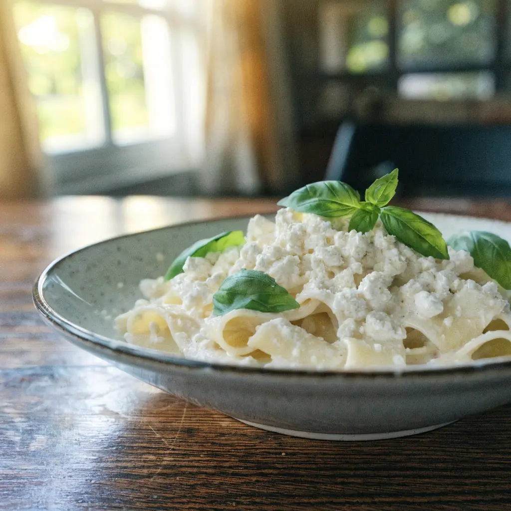 Cottage Cheese Basil Pasta