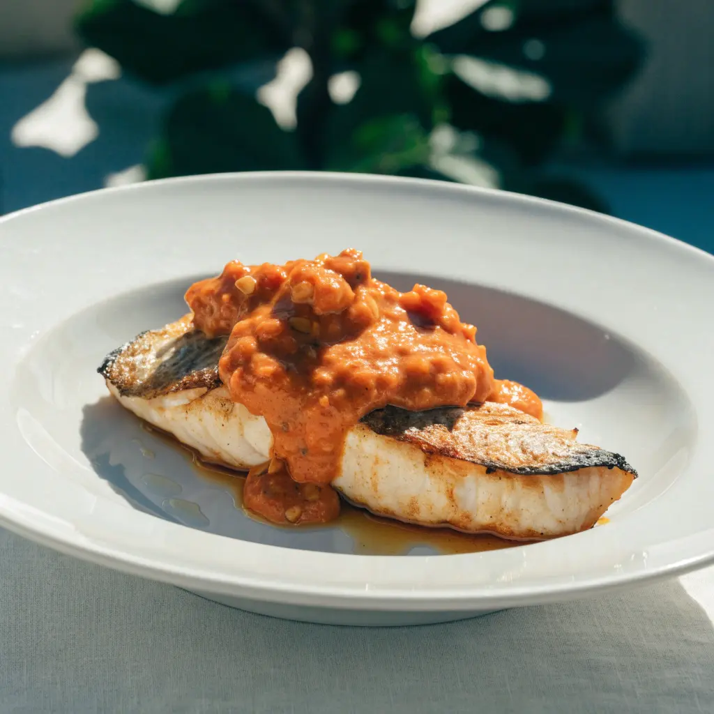 Grilled Cod With Romesco Sauce recipe