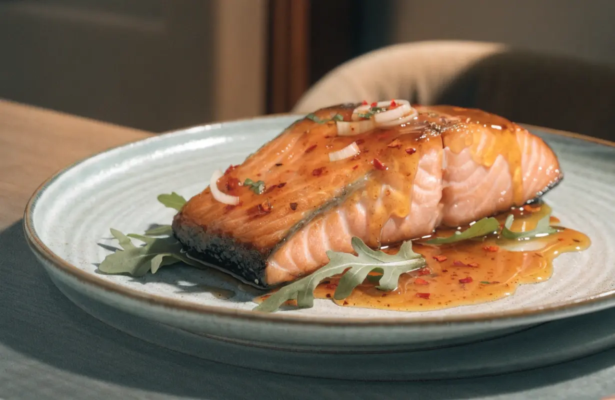 Hot Honey Salmon Recipe with Sticky Glaze