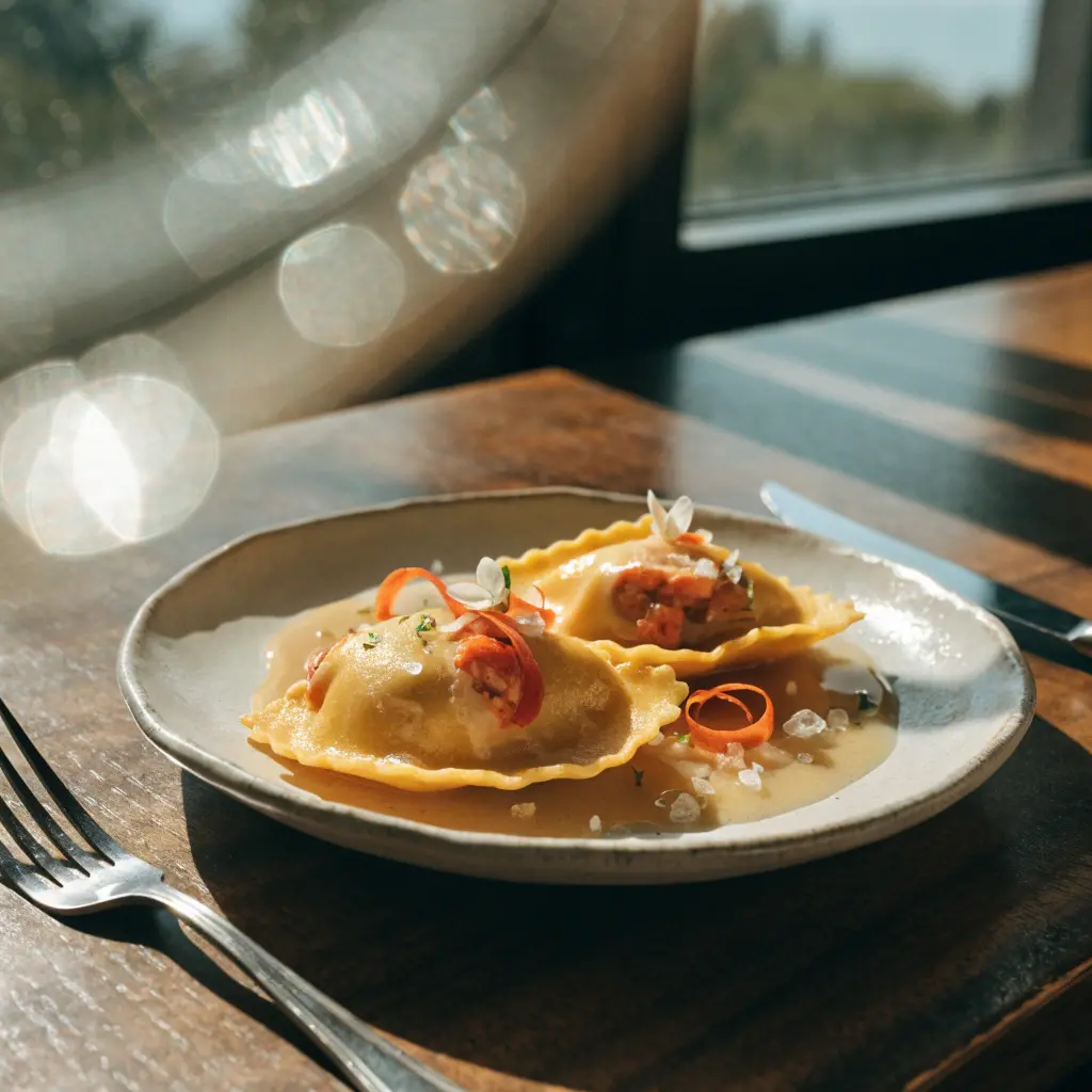 Lobster Ravioli with Creamy Garlic Parmesan Sauce