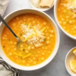 Pastina soup Recipe with Parmesan and vegetables