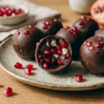 Pomegranate Chocolate Bites with dark chocolate and fresh pomegranate seeds