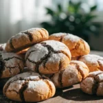 Pumpkin Crinkle Cookies Recipe with powdered sugar